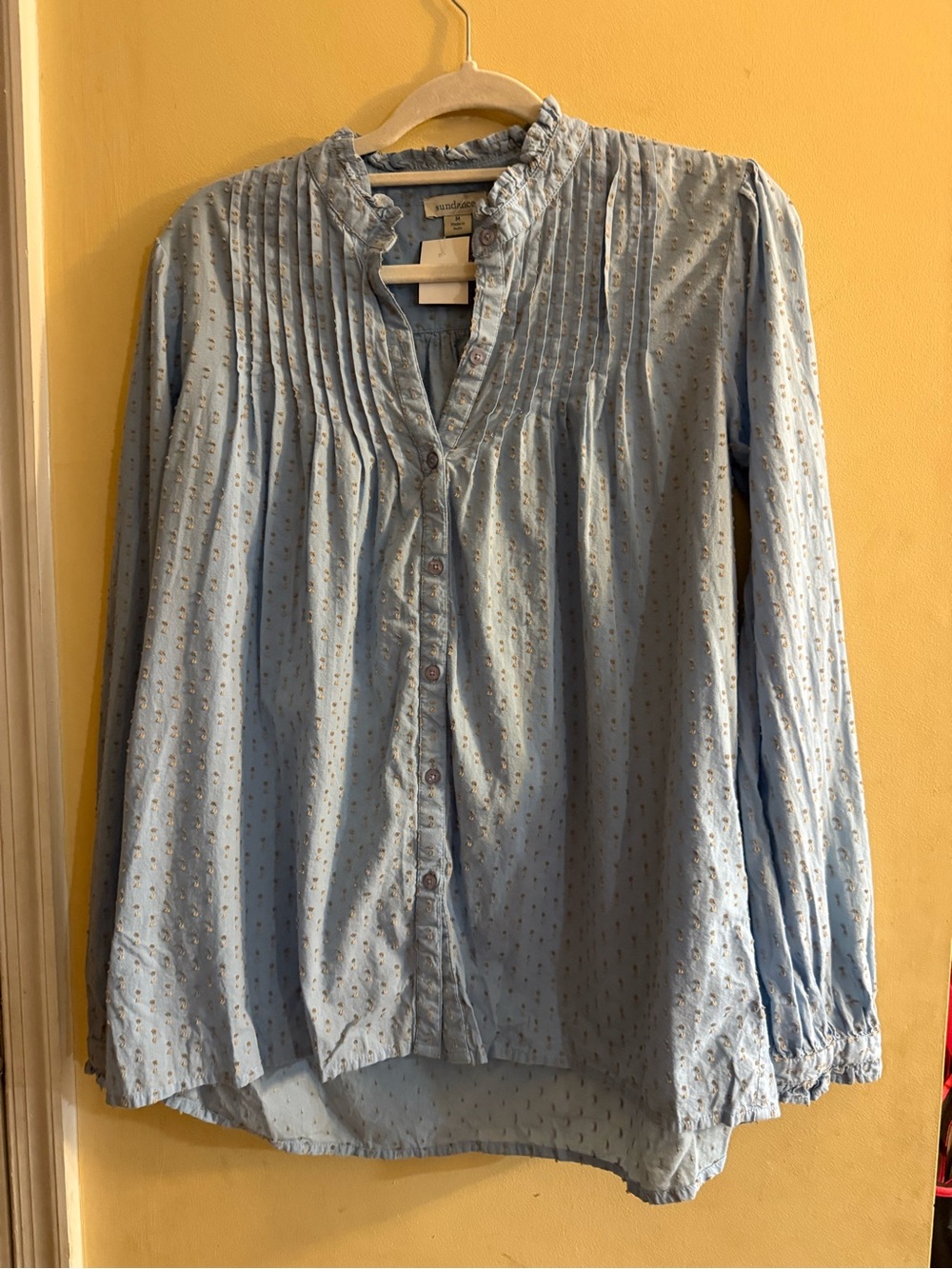Sundance Phillips Blouse Button Down Pin Tuck Blouse, medium - Picture 4 of 7